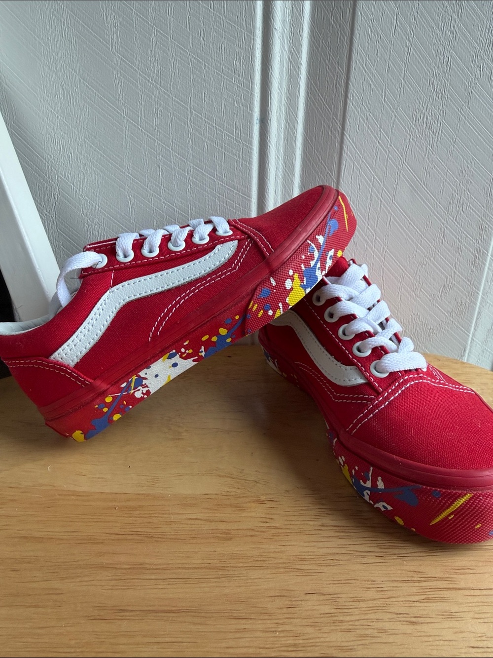 Vans Old School Red Colorful Canvas Sneakers Never Been Worn size 13 kids